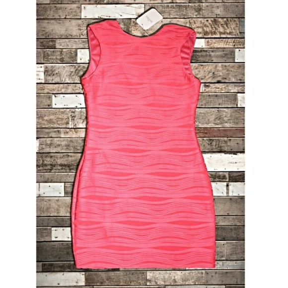 (New) Coral Body-Con Dress - Picture 2 of 2